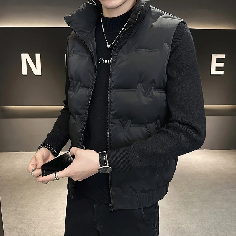 

Мужской утепленный пуховый жилет для зимы, повседневный, белый, без стирки, молодежный, модный