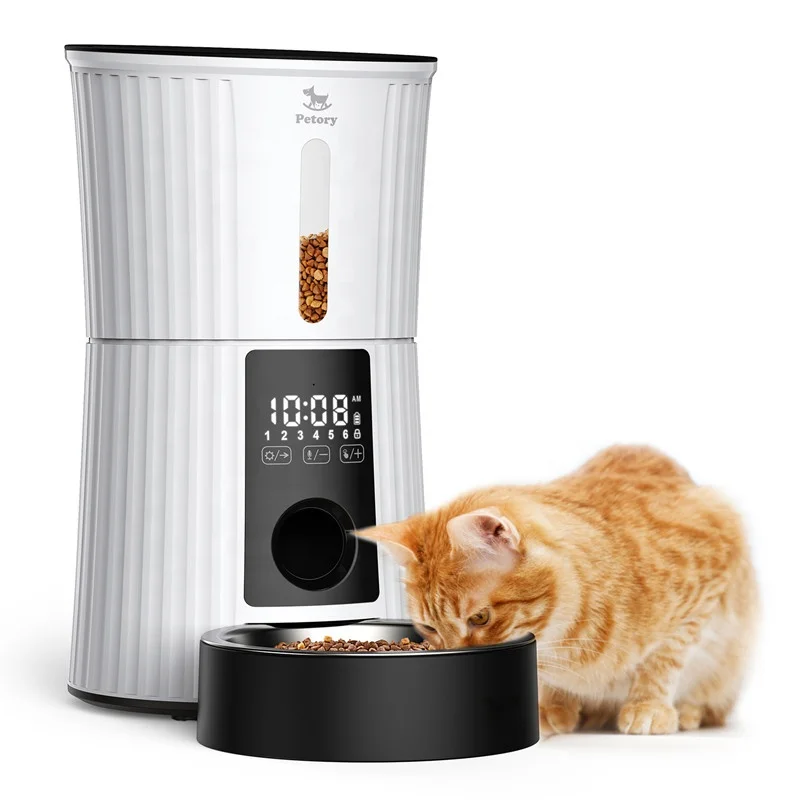 2023 Best Hot Selling Luxury Wholesale Microchip Pet slow Feeder Smart 6 Meal LCD Timed 4L Automatic Cats Pet Food Feeder