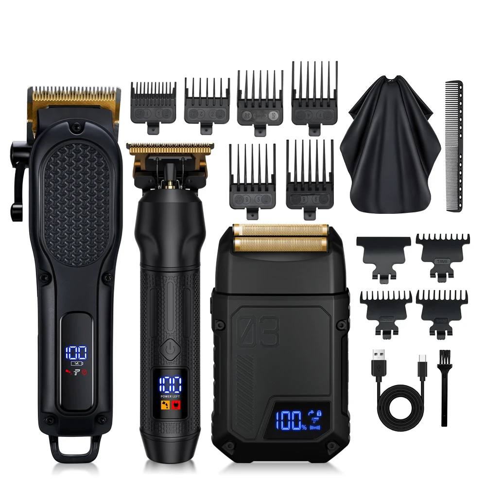 

Набор перезаряжаемых электрических машинок для стрижки волос, новая модель, с LED-дисплеем, для домашнего и гостиничного использования, с инструкцией на английском языке