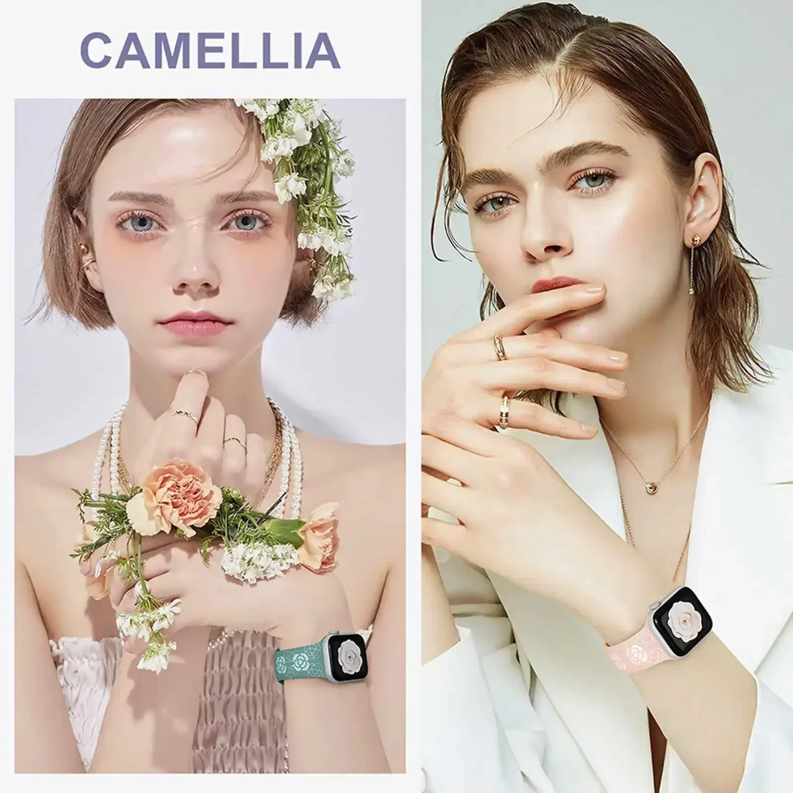 Cinturino in Silicone morbido da donna per Apple Watch Series 9 8 7 41mm 45mm 3 2 38mm 42mm cinturino inciso per iwatch 6 5 4 Se 40mm 44mm 49mm