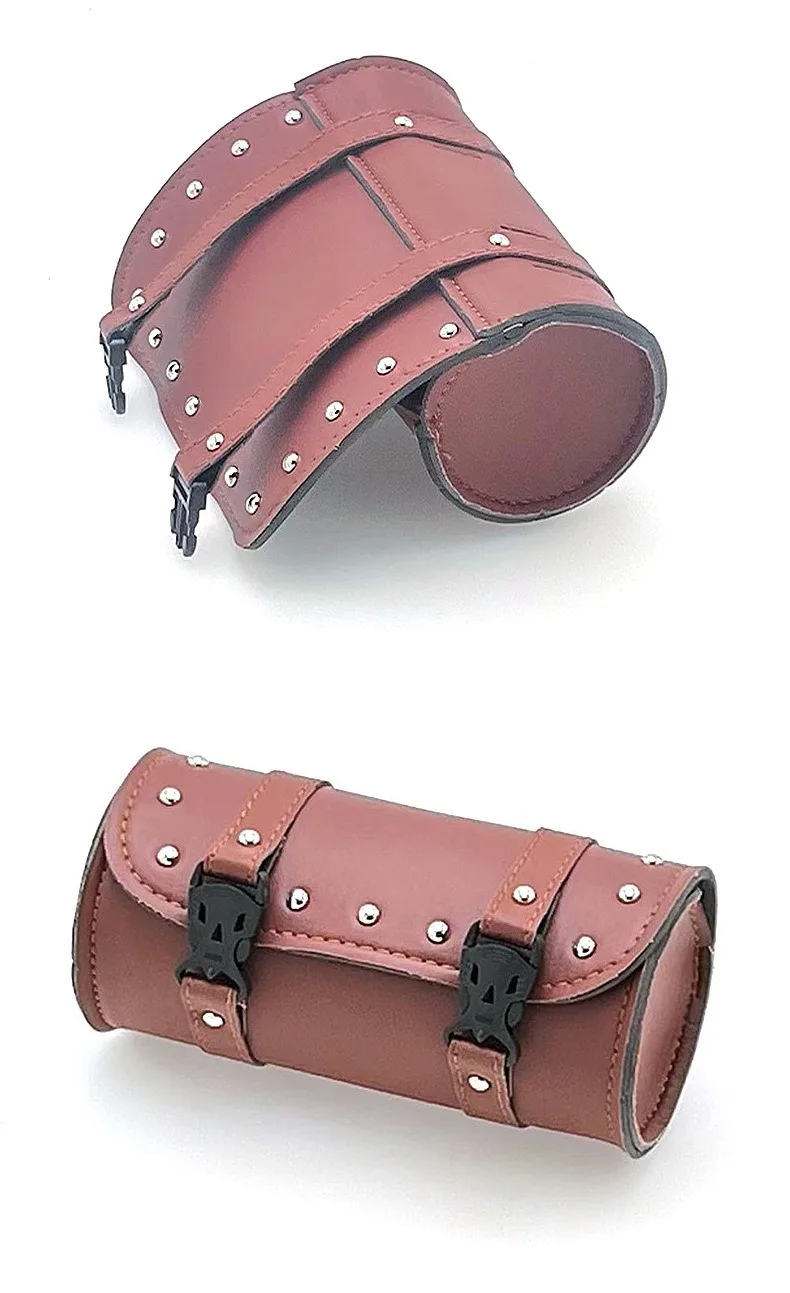 Motorrad-Gabeltasche Leder-Werkzeugtasche Universelle Vordergabel-Satteltasche Fahrzubehör Wasserfeste Aufbewahrungstasche – Detail 14
