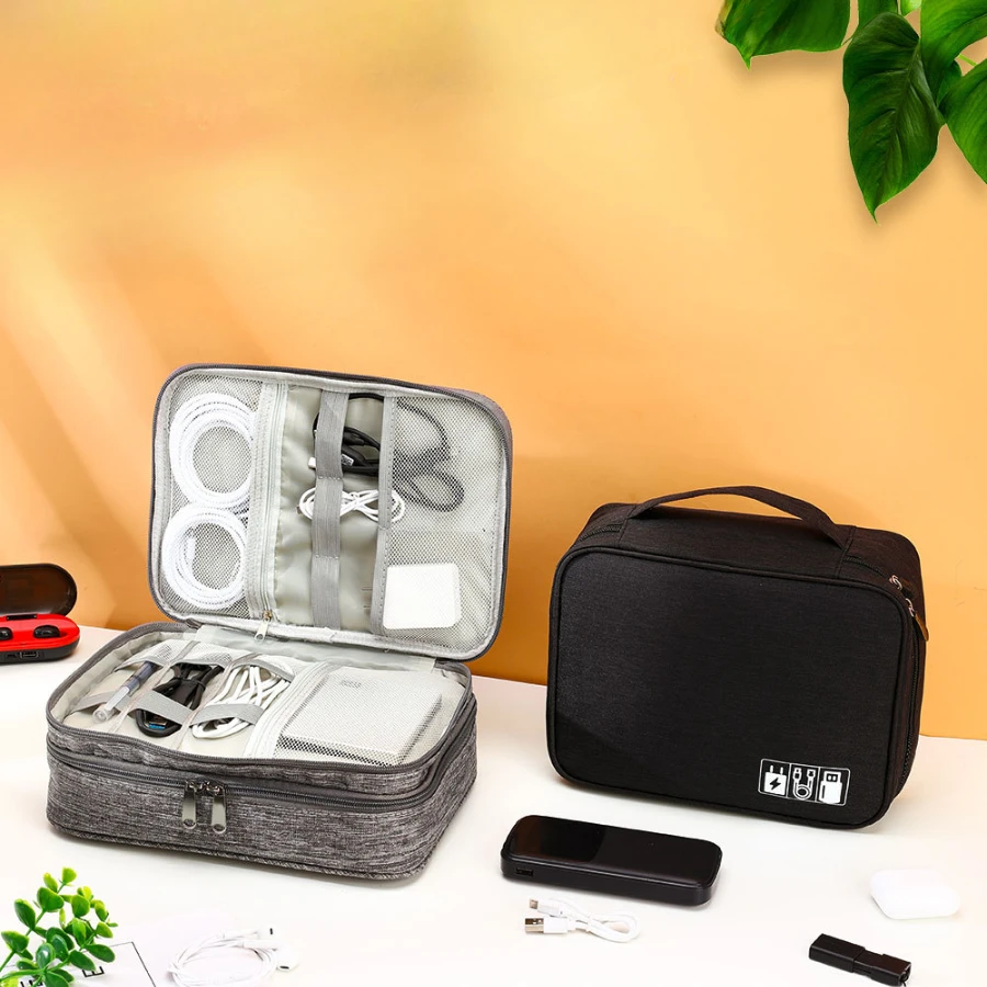 Three Layer Digital Bag Multifunctional Travel Portable Accessories Sorting Bag Large Capacity Power Supply Accessories Bag