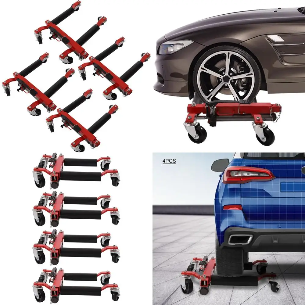 Heavy Duty Car Wheel Dollies Set - 1500lbs Capacity, Under Car Jack Lift, Skates for Vehicle, Hydraulic Tire Jack Lifters, Perfe