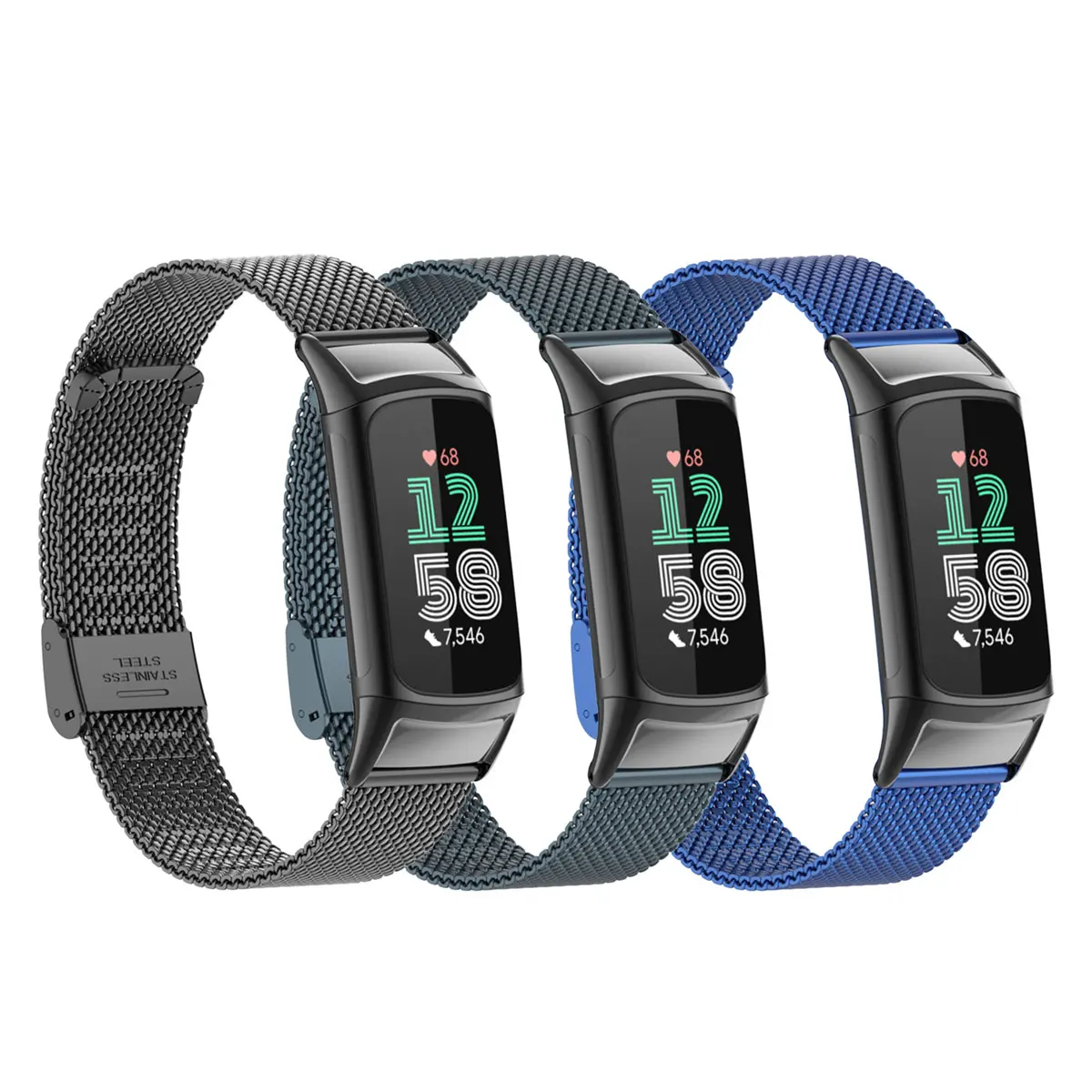 Suitable for Fitbit Charge 5/6 Stainless Steel Mesh Metal Strap, Finely Woven Metal Strap, Charge 5/6 Replacement Strap - view 2