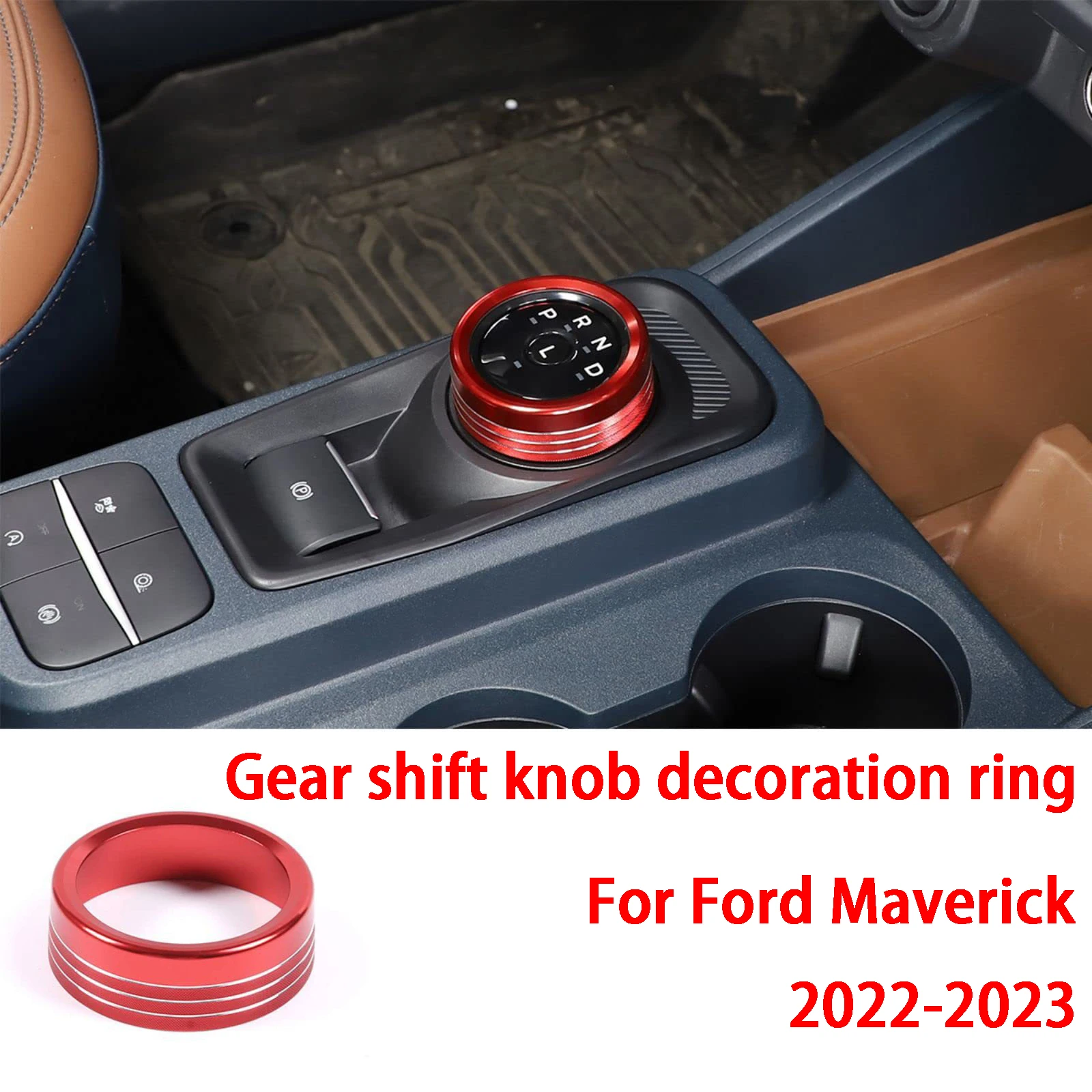 Aluminum Alloy Gear Shift Knob Decoration Ring Car Stickers For Ford Maverick 2022-2024 Interior Accessories Trim