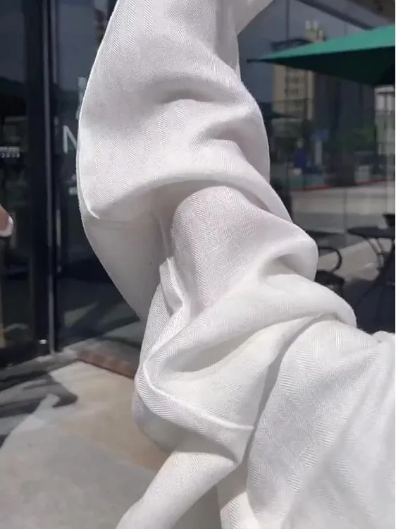 กางเกงขายาวเอวสูงทรงตรงสีขาวสำหรับผู้หญิง สไตล์ลำลอง ใส่สบาย ทรงหลวม สไตล์ญี่ปุ่น เหมาะสำหรับใส่ไปทำงาน ผลิตจากโพลีเอสเตอร์