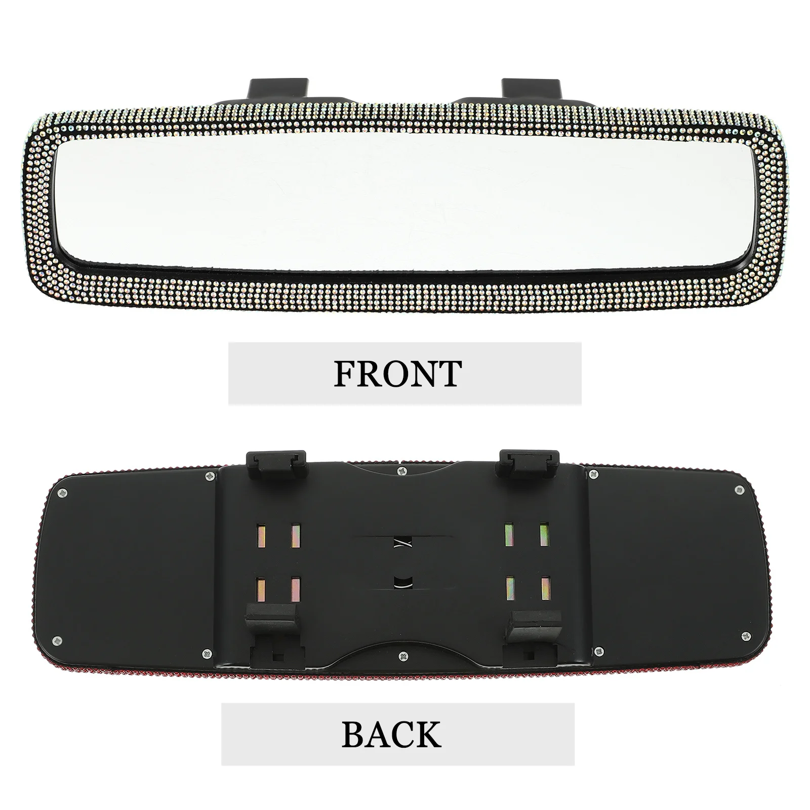 

Car Inner Rearview Mirror Rhinestone Bling Decorations Extend Driver Vision Anti-Glare Distortion Free Rear View Mirror