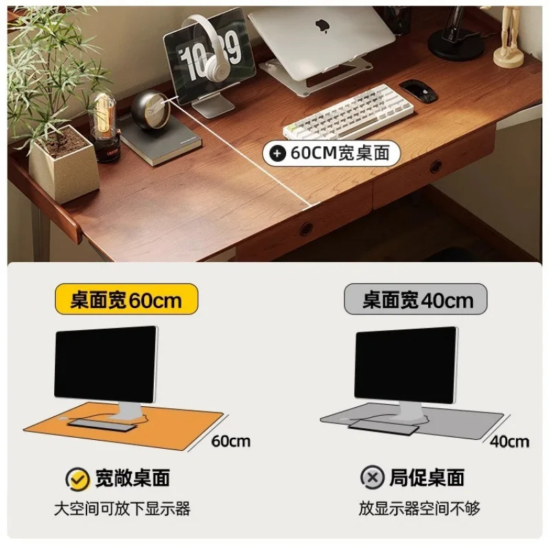 Solid wood desk integrated medieval style study writing desk