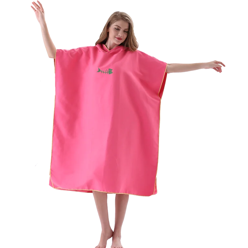 Surf Poncho Changing Towel Hood Microfiber Beach Blanket Bath Towel Swim Towel Wetsuit Beach Poncho for Adults