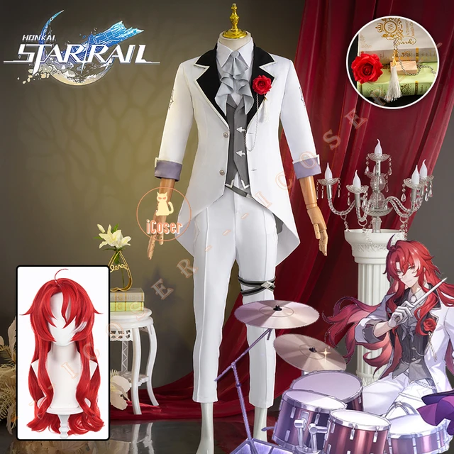 Argenti Cosplay Costume Wig Honkai Star Rail Concert 2024 Drummer 