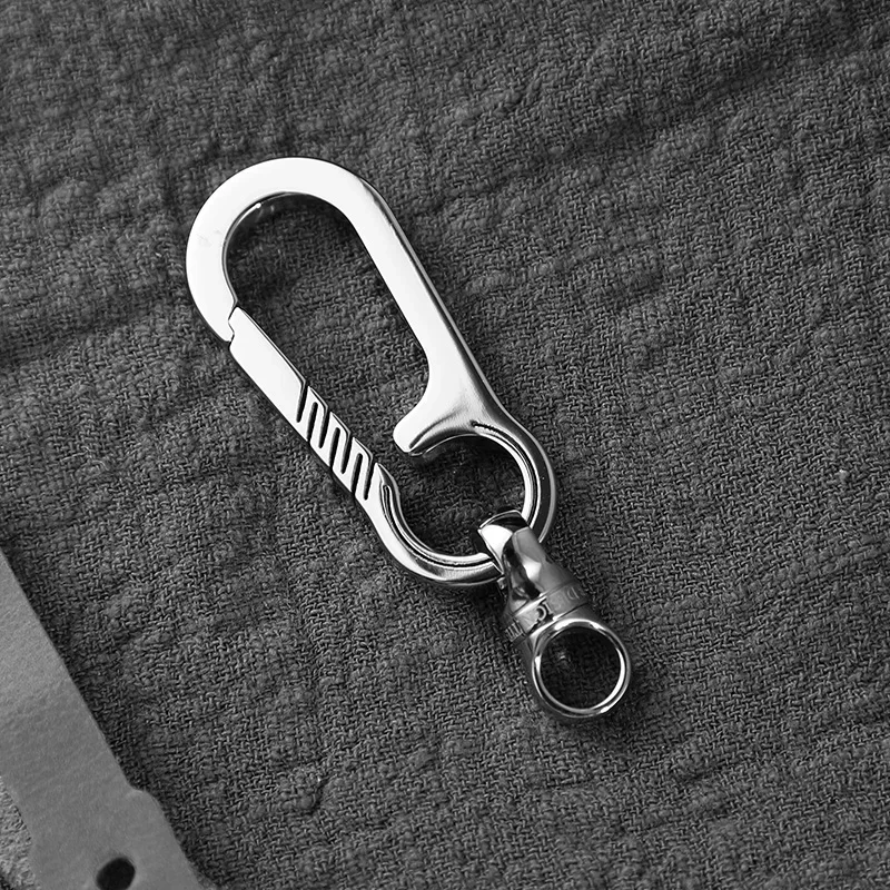 Titanium Men Women Car Keychain 360° Rotatable Keychain Keychains Key Ring Titanium Keyring Accessories EDC Outdoor Tool