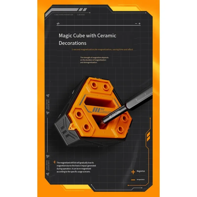 ABZL JAKEMY JM-Z21 Carbon Steel Screwdriver Magnetizer/Demagnetizer Rotating Base- 54-In-1 Industrial Tool Set