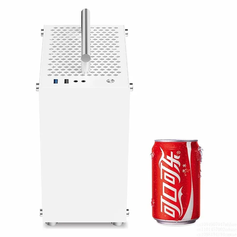 Kuyu T40 Mini ITX Chasis SFX Power Rosa Azul Portátil Escritorio Lado Transparente Blanco Pequeño Chasis