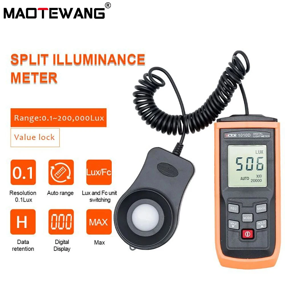 Handheld Digital Light meter LCD Fotometro Photography Luminometer Max Min 0-200000 LUX Photometer Illuminance Tester luxometro