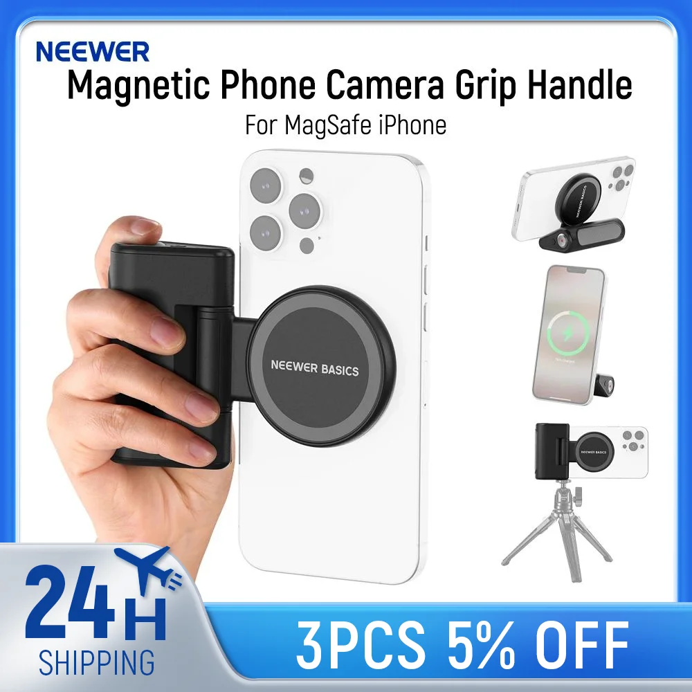 neewer-ベーシック-マグネット式スマホカメラグリップハンドル-シャッターリモコン付き-magsafe-iphone対応、18w-マグネット充電