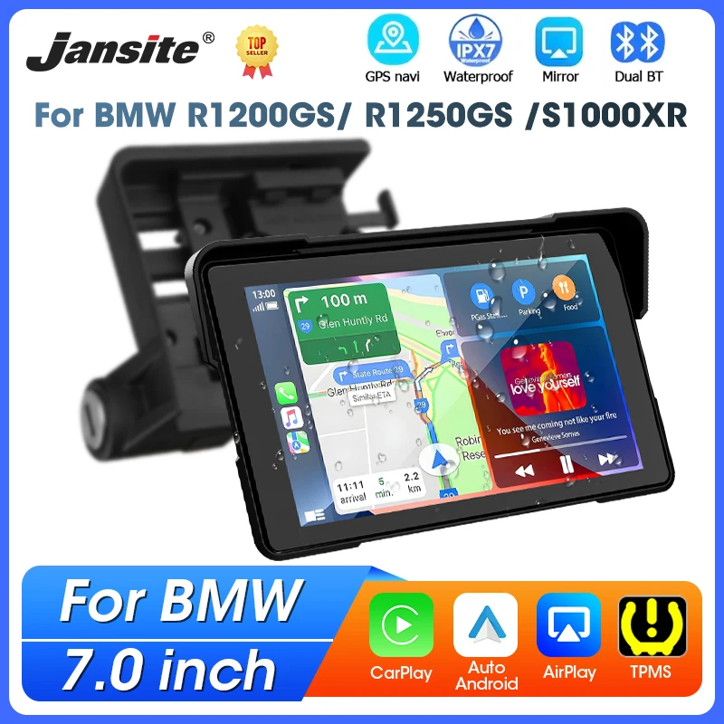

For BMW Motorcycle Carplay GPS Navigation Wireless Carplay Android Auto Dual Bluetooth For BMW R1200GS ADV/ R1250GS ADV/S1000XR