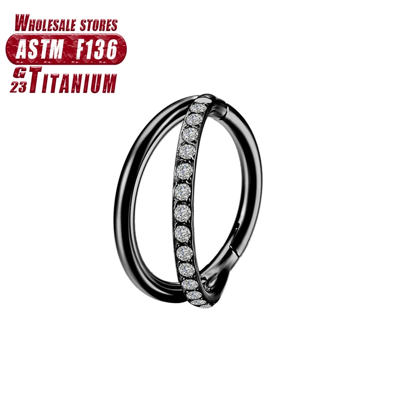 F136 Titan Piercing Schwarzer Nasenring Implantatqualität Scharnier Seamles Ohrring Clicker Knorpel Septum Daith Tragus Schmuck Geschenk – Detail 33