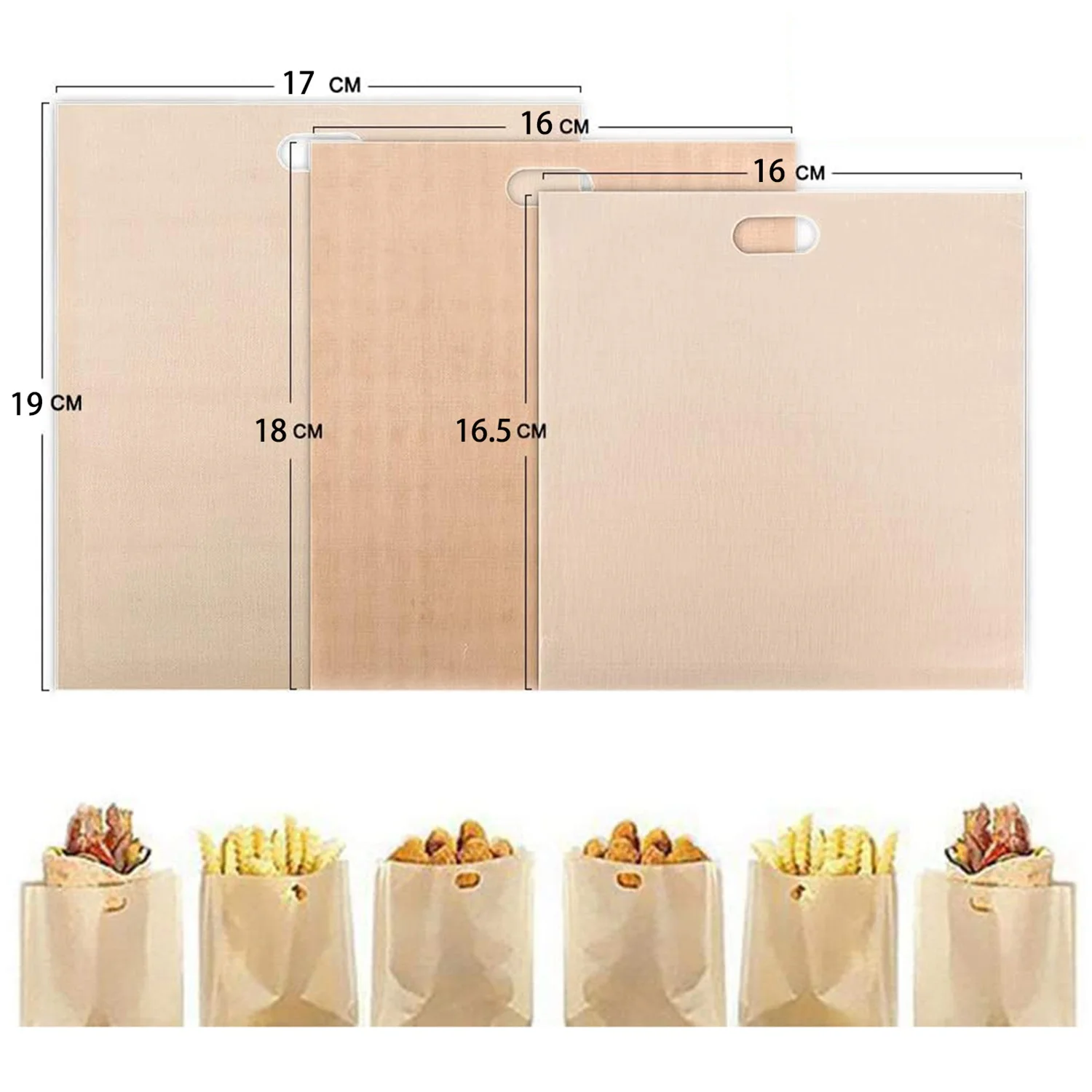 Reusable Toaster Bags - 3 Sizes Toaster Bags for Heat Resistant, Perfect for Grilled Cheese Sandwiches- 10