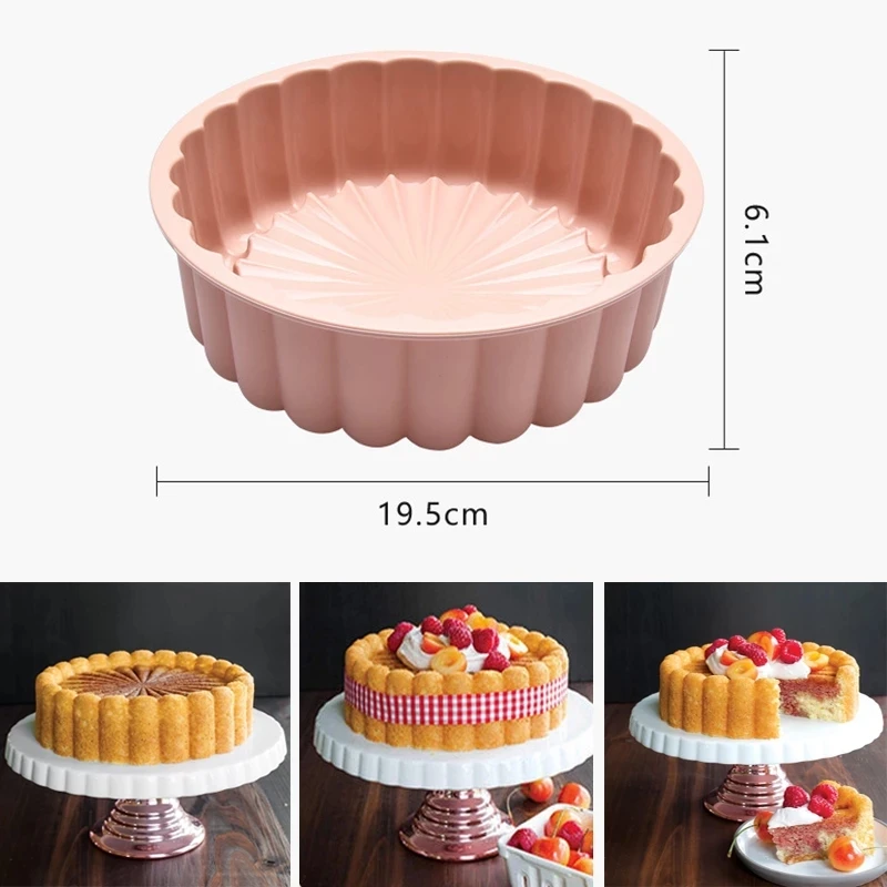 Silicone Cake Mold Bread Toast Shortcake Cake Sponge Mould Square Round Spiral Gear Charlotte Svarin Baking Pan Tray Mold 3D