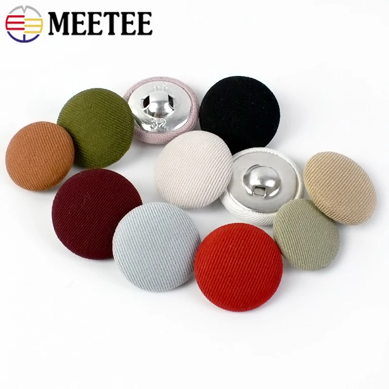 50Pcs 11-30mm Cloth Covered Button Colorful Bag Suit Coat Garment Decorative Round Snap Buckles DIY Sewing Material Accessories