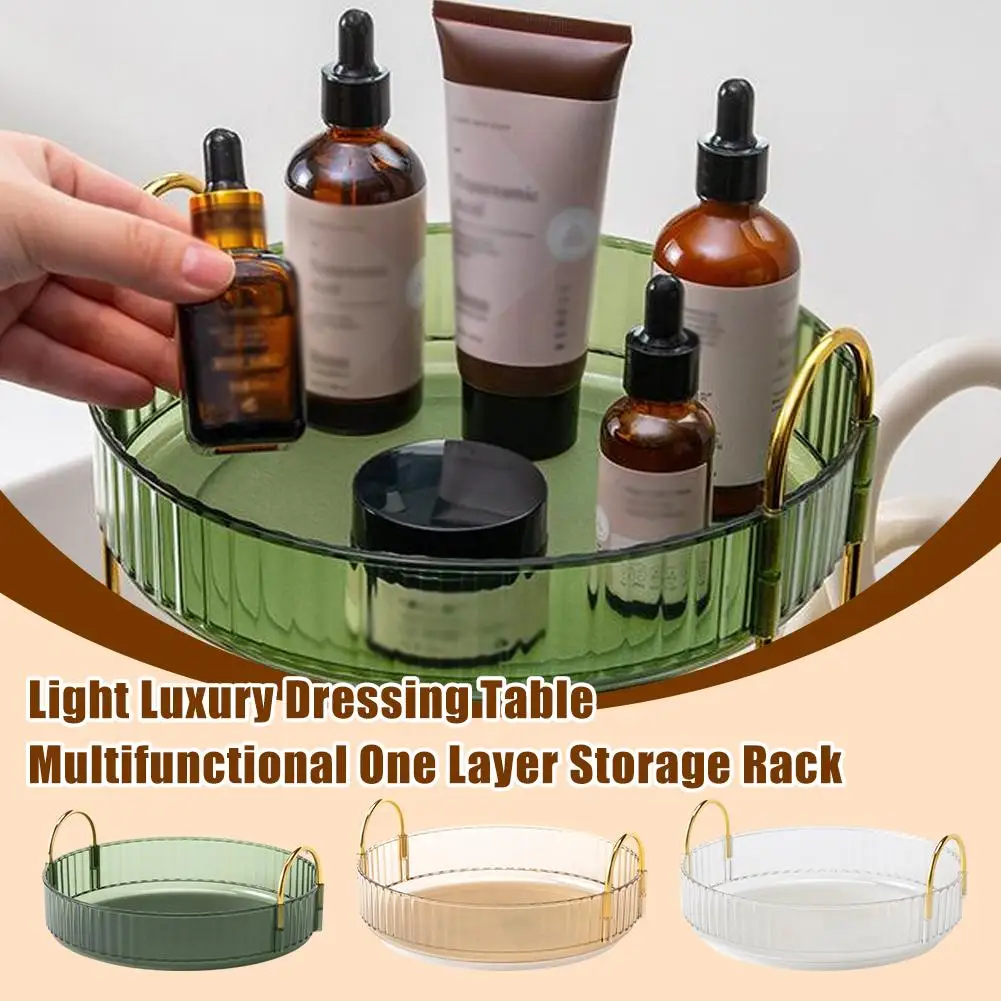 Light Luxury Crystal Clear Makeup Organizer With 360 Degree Swivel - Ideal For Storing Cosmetic And Skincare Products F2S5