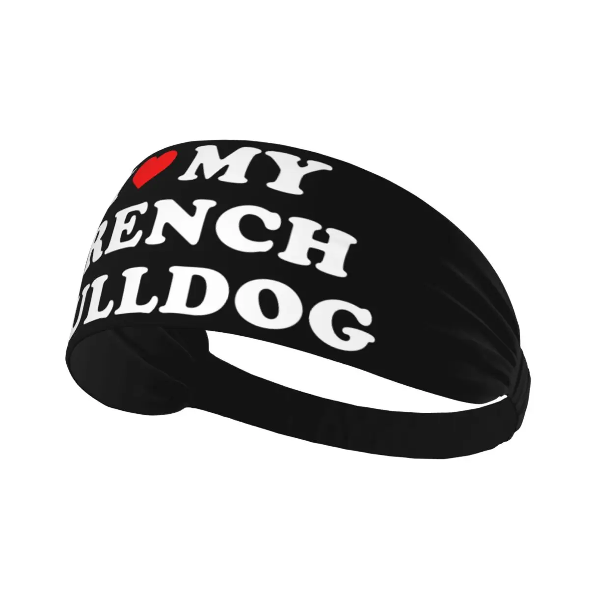 Custom I Love My French Bulldog Sports Sweatband for Basketball Quick Drying Headband Men Women