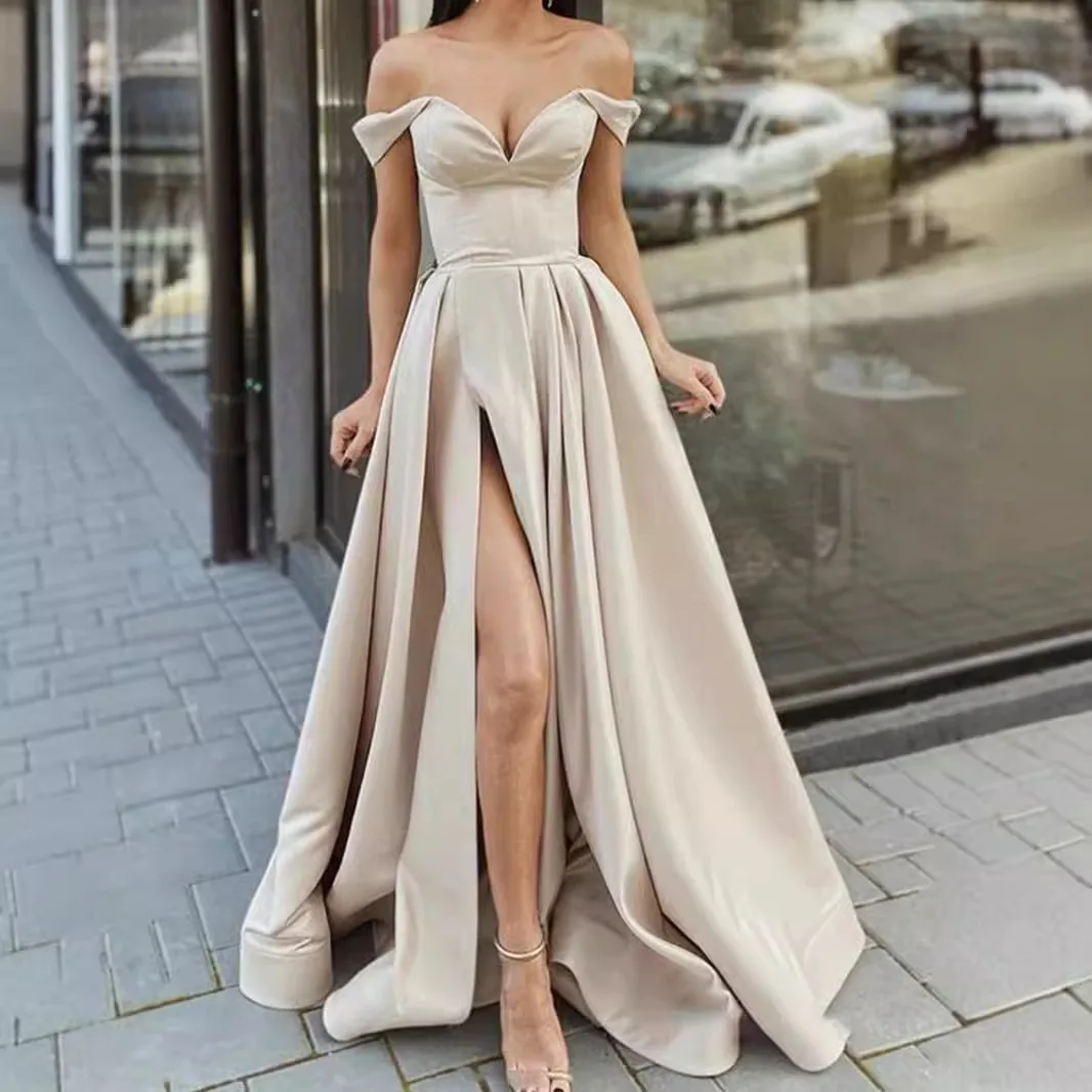 

Spring and summer new women's multi-color tube top V-neck backless pendulum dress party sexy temperament elegant high-end clothi