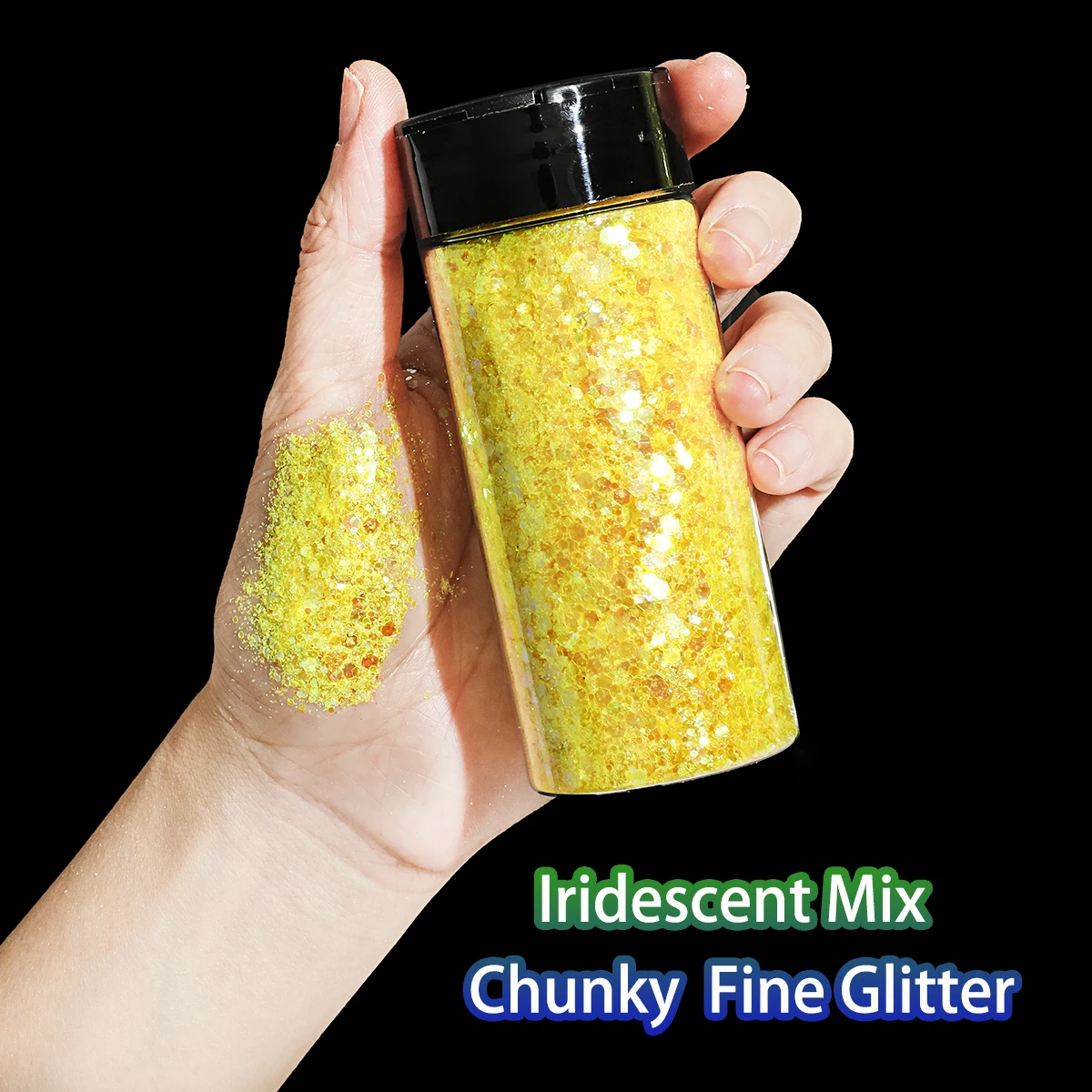 80G/2.85OZ Lridescent Mix Chunky Glitter per unghie Decorare, adatto per glitter per unghie, fai da te, feste, decorazioni natalizie Glitter