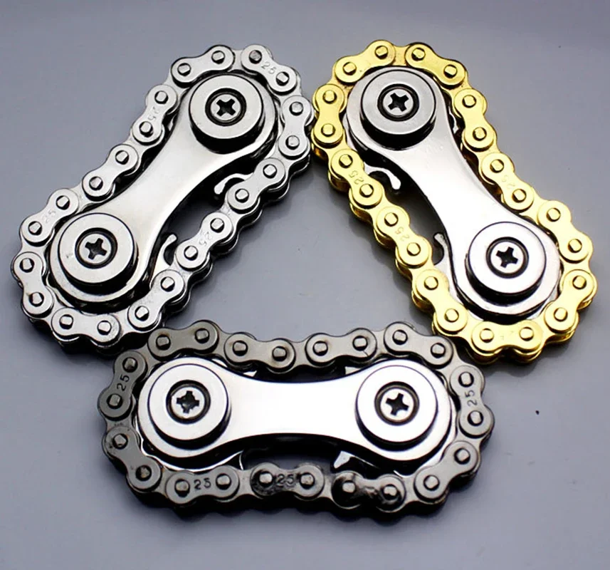 1Pcsmetal Ketting Spinner Fidgets Metalen Vliegwiel Vingertop Gyro Speelgoed Anti Stress Diy Vervangen Fiets Ketting Spiner Fidget Speelgoed Kids