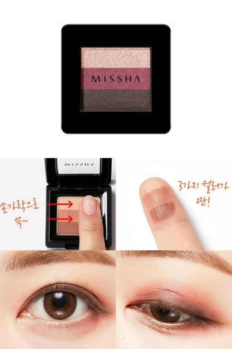 MISSHA Triple Eyeshadow 2g Palette Korea Make Up for Women Female Cosmetic Eye Pigments Waterproof Luxury Luminous Eyeshadow