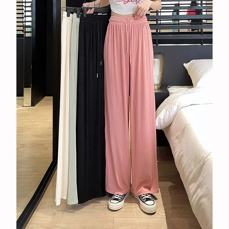 

Женские однотонные классические брюки с высокой талией, Лидер продаж, женские модные повседневные брюки, тонкие удобные прямые брюки для девочек