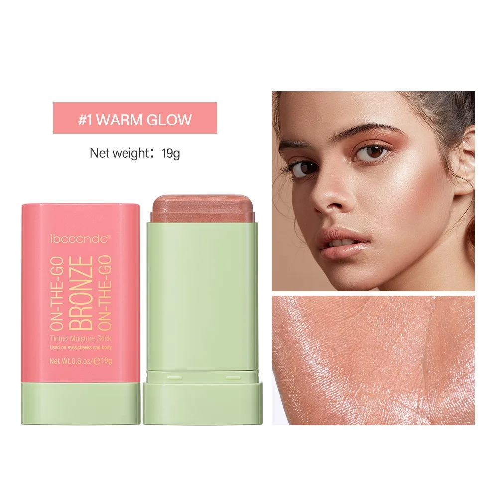 Face Brightening High Gloss Stick Blush Waterproof Grooming Stick Set Long Lasting Brighten Highlight Powder Suit Dancing