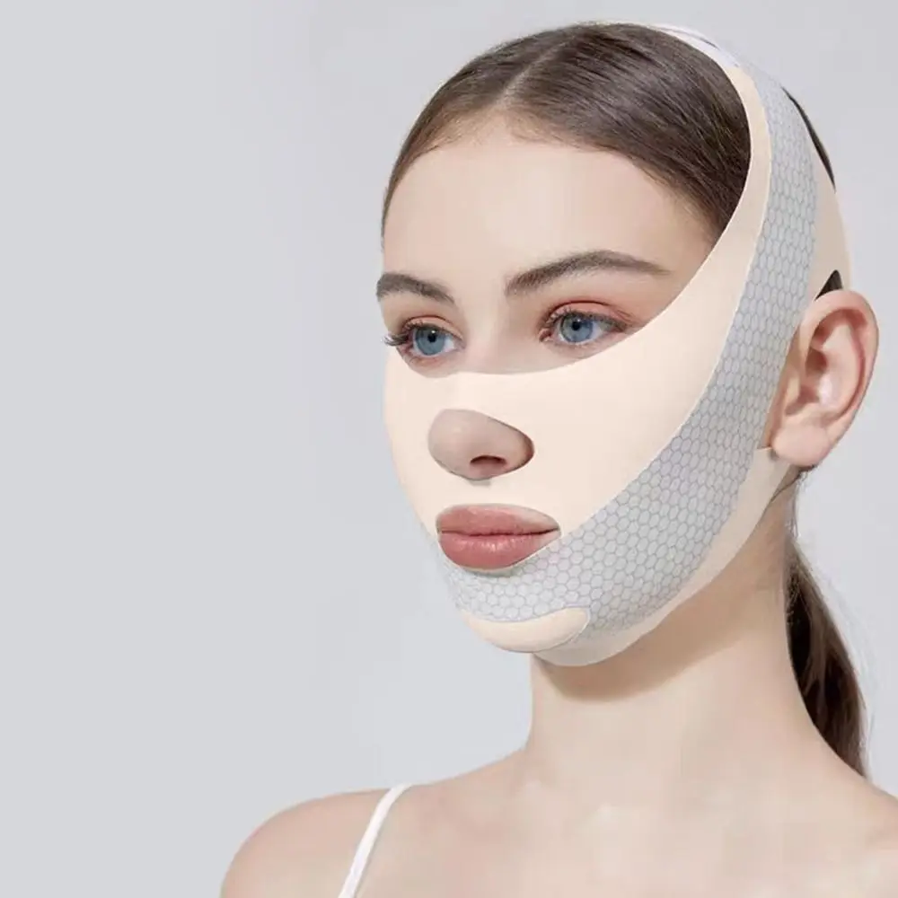 Nieuw verstelbaar gezicht beeldhouwen slaapmasker Elastisch ademend V-lijn vormgevend masker Afslankband Huidverzorging Chin Up Masker Vrouw