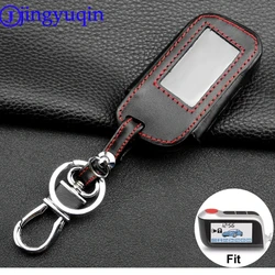 jingyuqin 3 BTNS Remote Leather Key Cover Case A93 Keychain Silicone Case For Starline A93 A63 Two Way Car Alarm