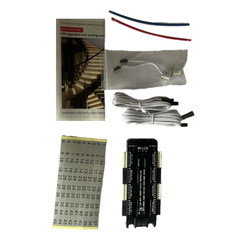 AF90-PIR Sensore di movimento a LED Striscia luminosa per scale Controller a 32 canali per luce notturna a movimento interno Striscia flessibile 12V/24V