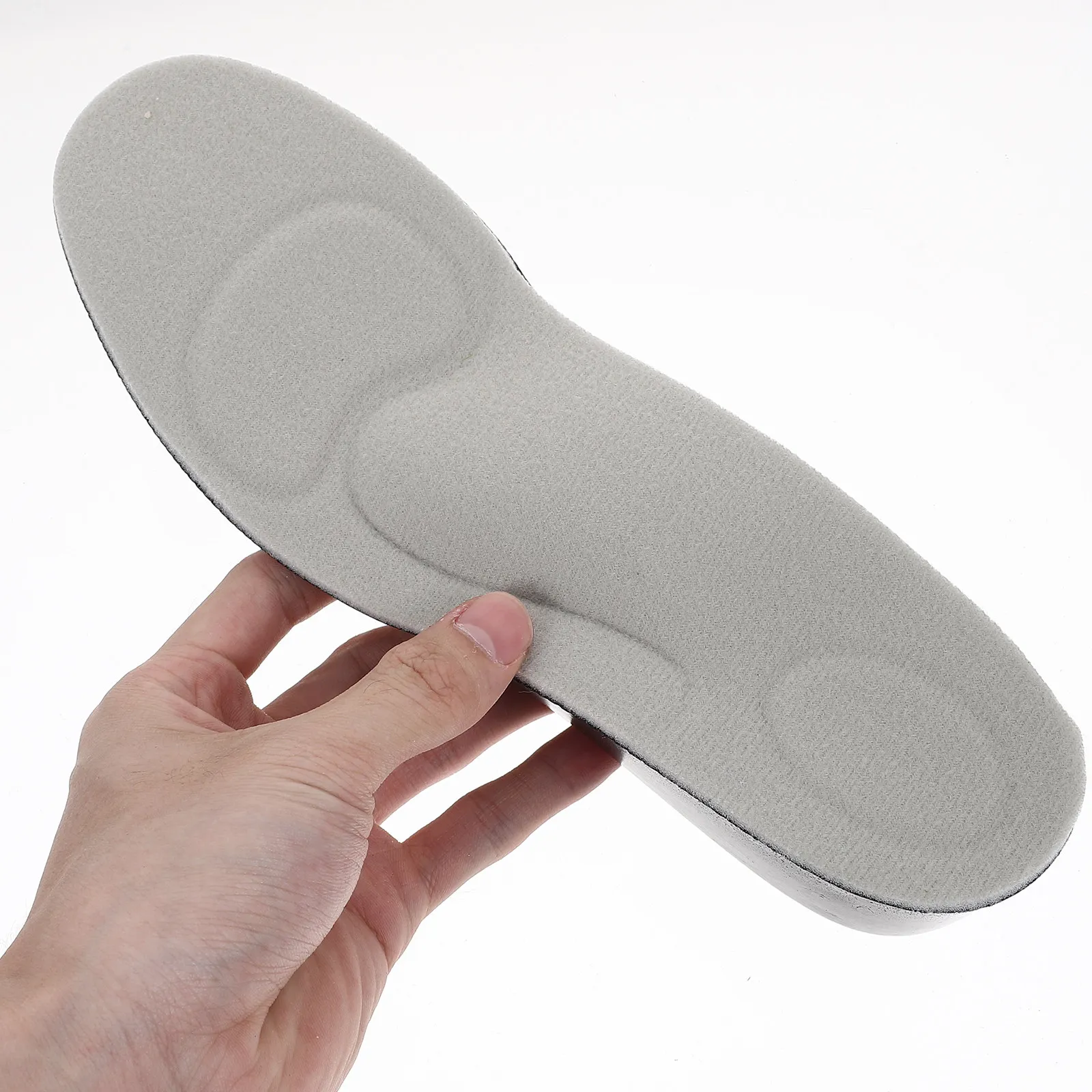 Pair of Women Height Increase Insoles 3.5cm Grey PU Shoes Pads Eu 34-40 Anti Slip Fatigue Relief Cuttable Arch Support