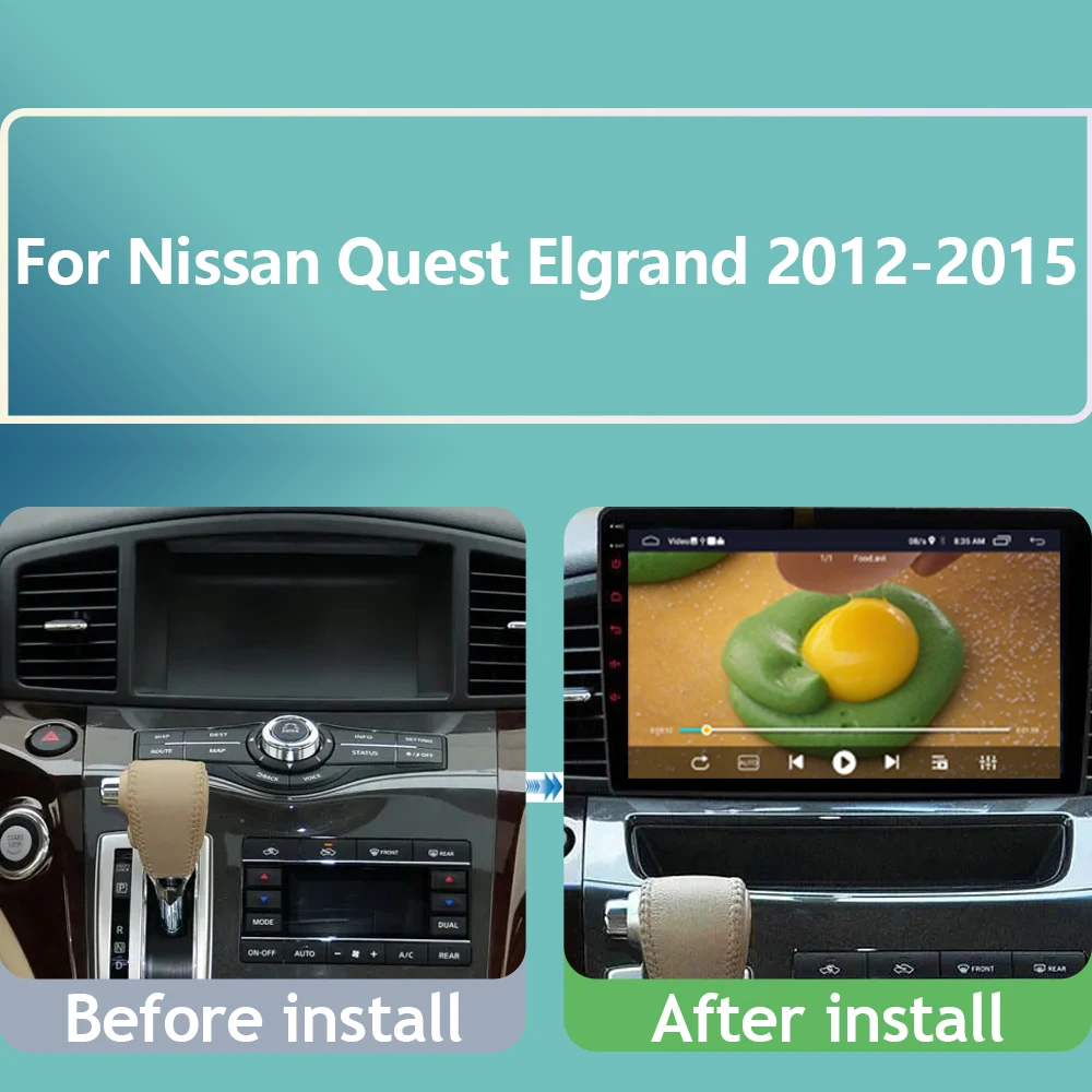 For Nissan Quest Elgrand 2012-2015 Car Radio GPS Navigation Multimedia Video Player Stereo Android Auto Carplay WIFI No 2din DVD