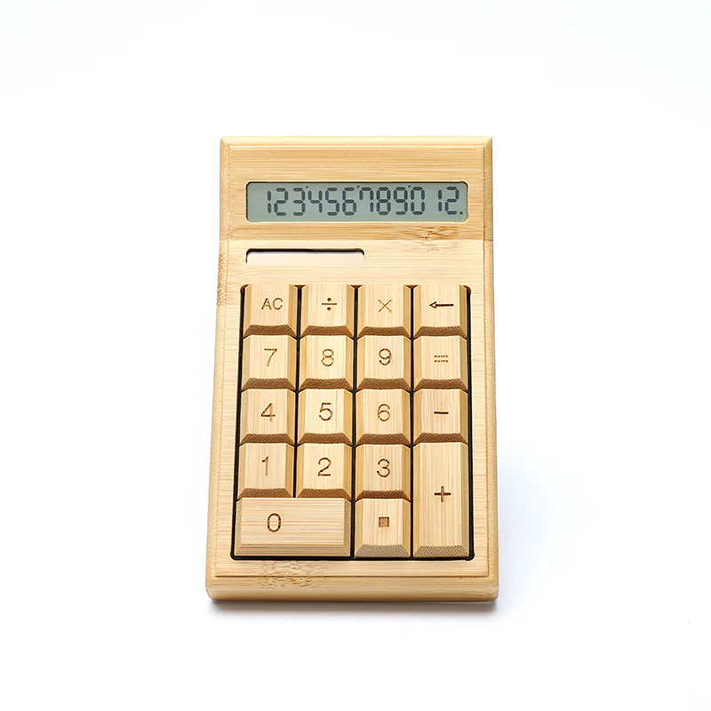 Solar Business Calculator 12-digit Bamboo and Wood Calculator Student Finance