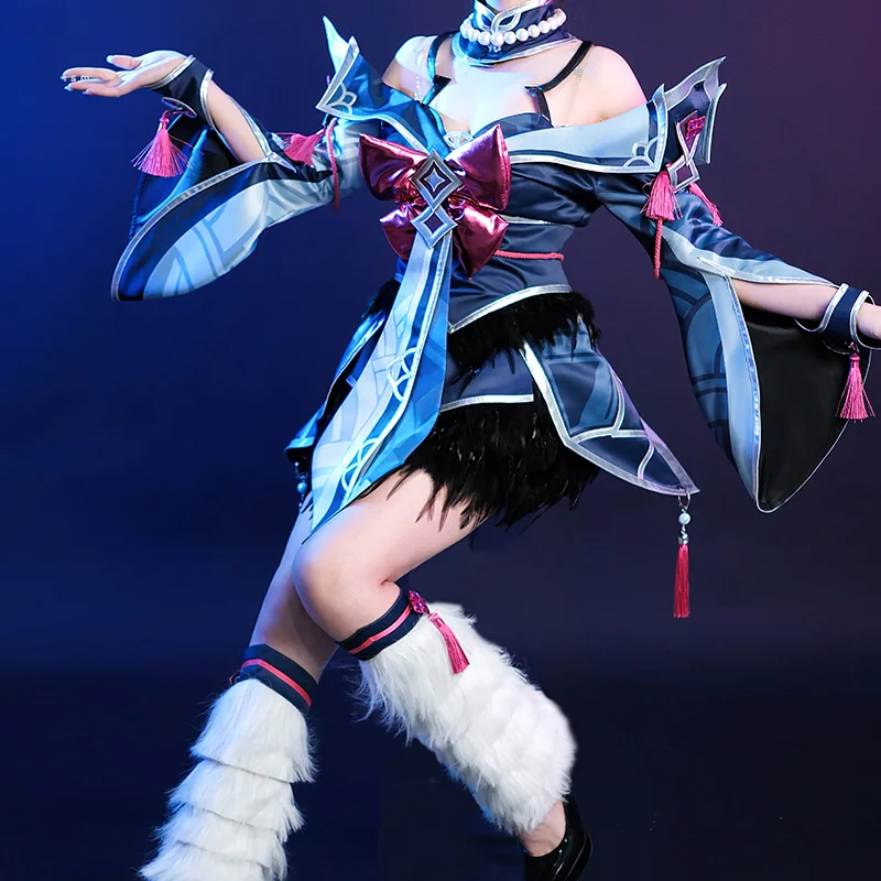 New Ahri Cosplay for LOL Game The Moon of Pure Snow Sexy dresses Women Kimono Halloween full set A