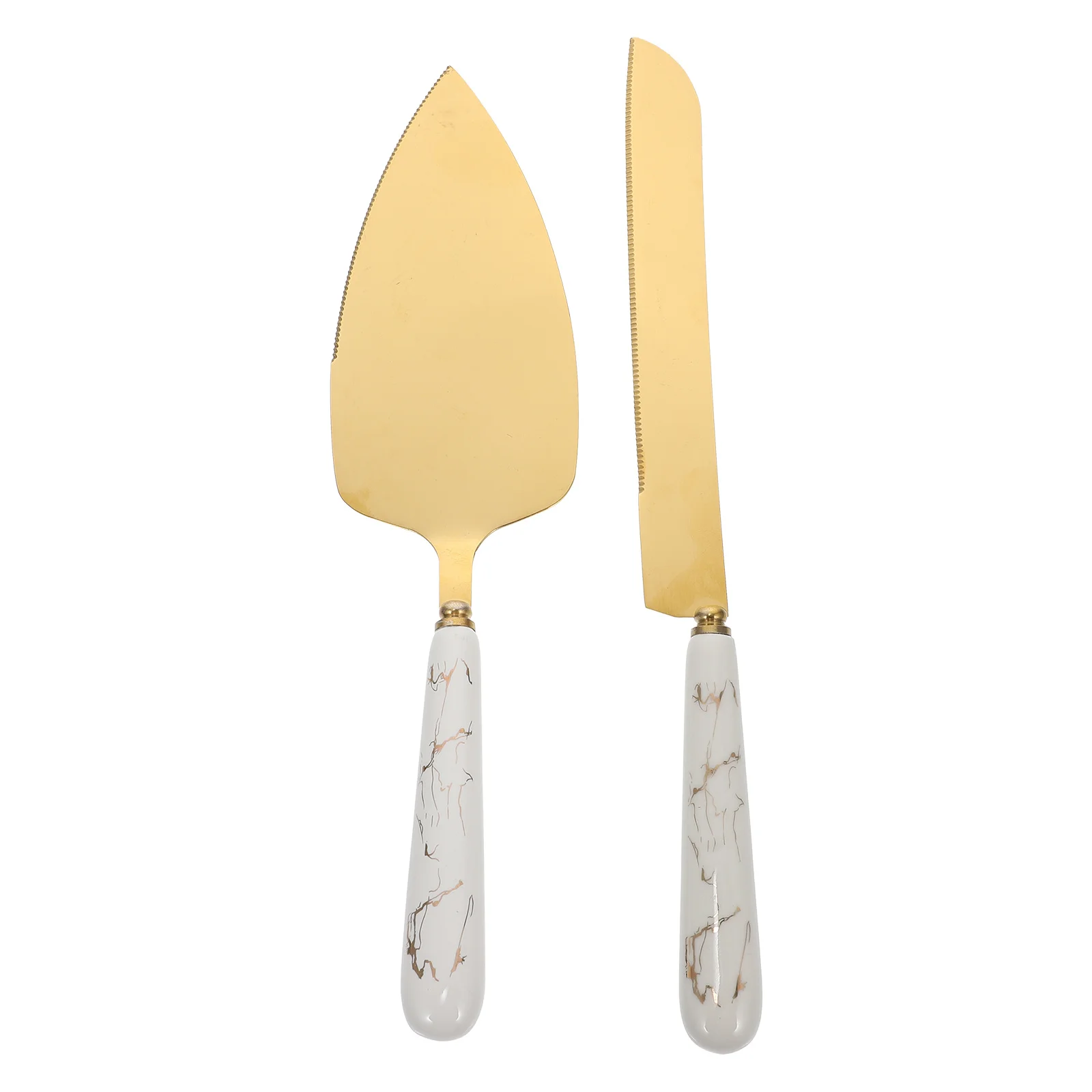 

2Pcs Stainless Steel Cake and Pizza Cutter Set Sturdy Ergonomic Handle Kitchen Baking Utensil Pizza Shovel Cake Triangle Cutter