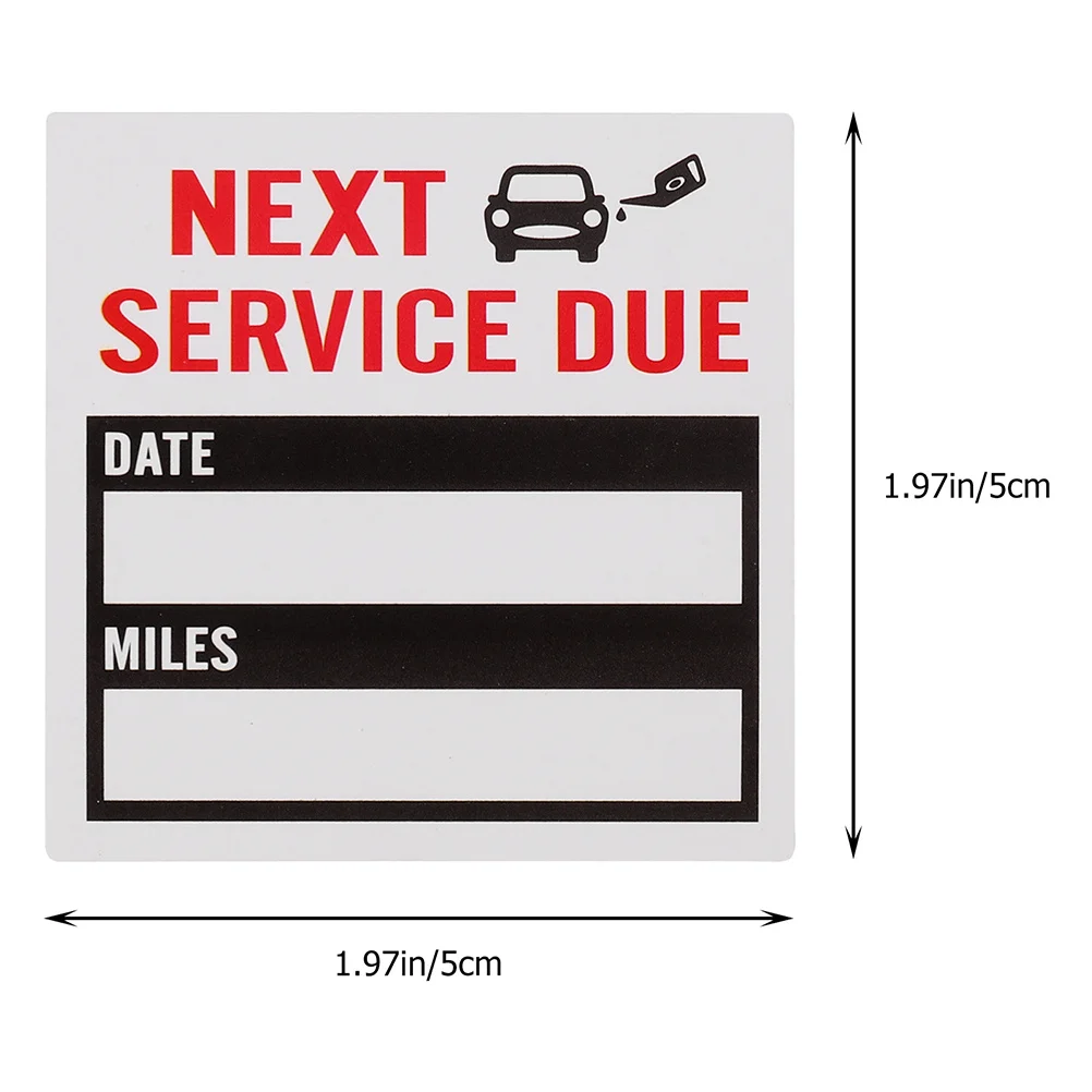 ملصقات تذكير مريحة لتغيير الزيت، 2 لفات، ملصقات قابلة للإزالة مقاومة للماء لزجاج السيارة الأمامي والمزيد من ملصق تغيير الزيت #4