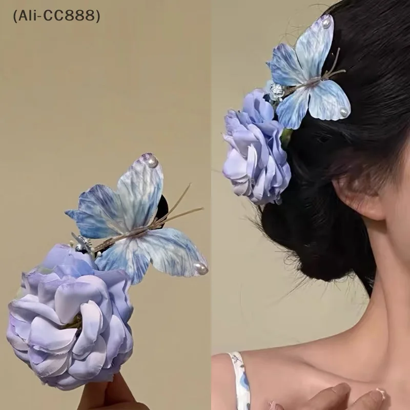 Bohemian Vacation Style Lily Flower Hair Clips Fairycore Simulation Flower Photo Hair Ornaments Side Clip Wer Headdresses