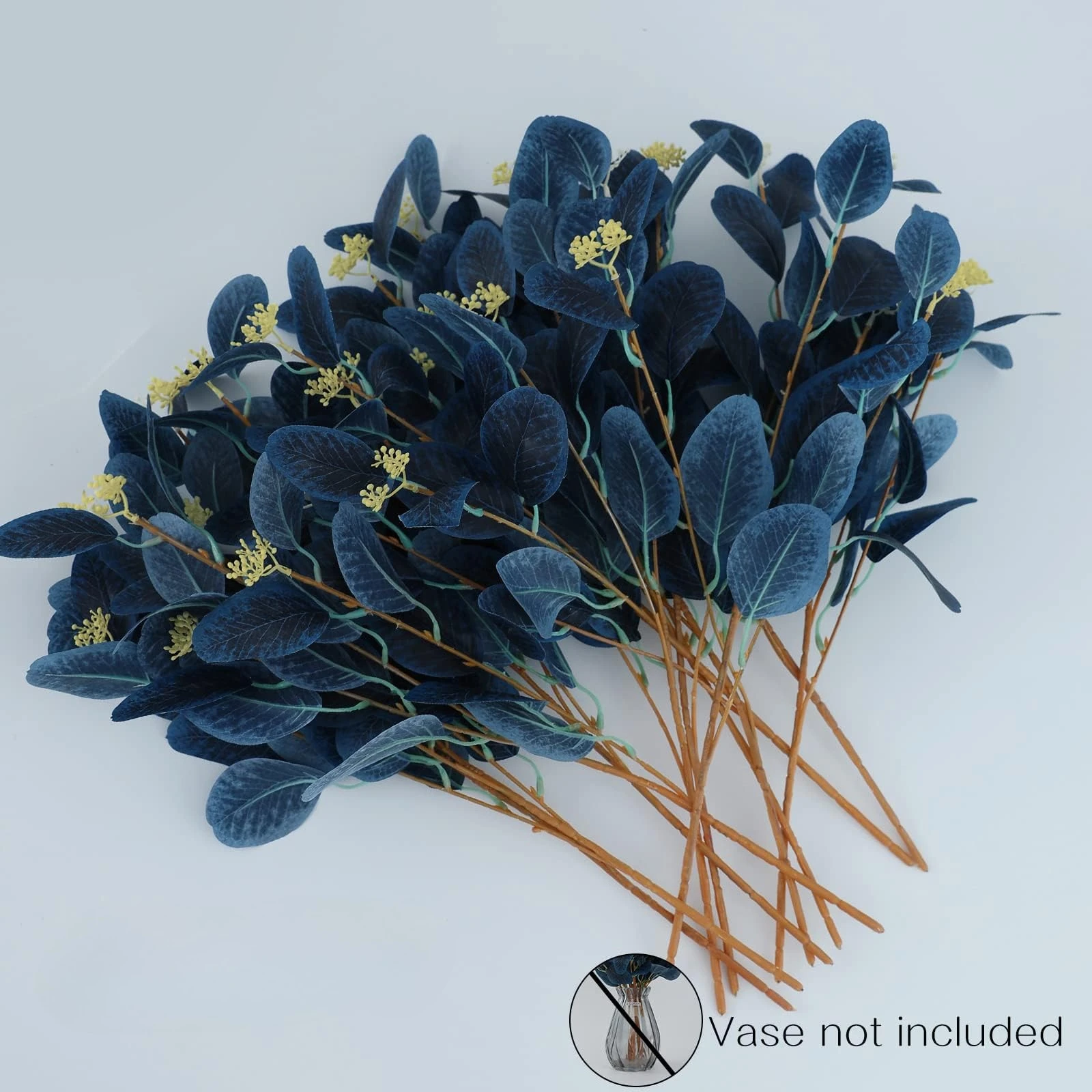 Künstliche Eukalyptus-Stiele, gefälschte Eukalyptusblätter mit Beeren für Hochzeit, Party, Zuhause, Zimmer, Blumenarrangement, Dekoration, Pflanzen – Detail 2