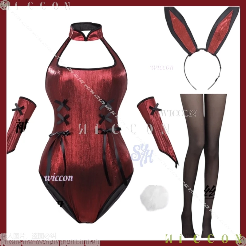 

Fantasia Halloween Nightclub Furry Rabbit Headwear Stockings Halloween Anime Sexy Kawaii Bunny Girls Cosplay Neck Disfraz De Muj
