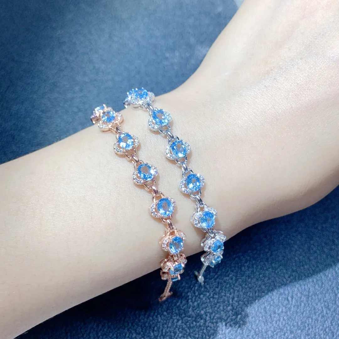 Granular Boutique Topaz Bracelet Luxury 925 sterling silver high definition bracelet in beautiful colors for women free mail