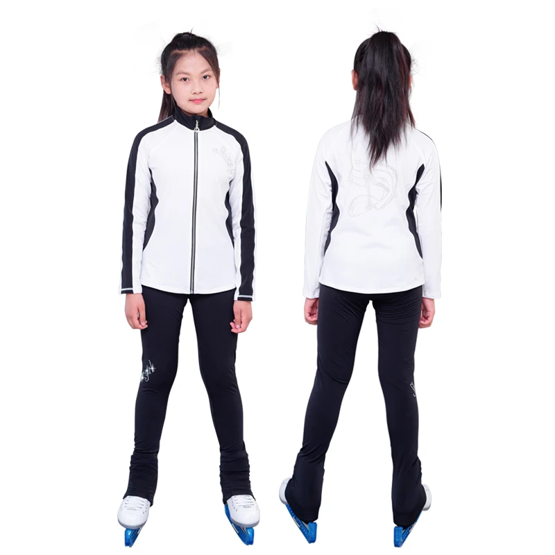 Roupas de Treinamento Infantil Patinação Artística, Jaqueta e Calças de Patinação, Roupas Quentes para Treinamento Ginástica