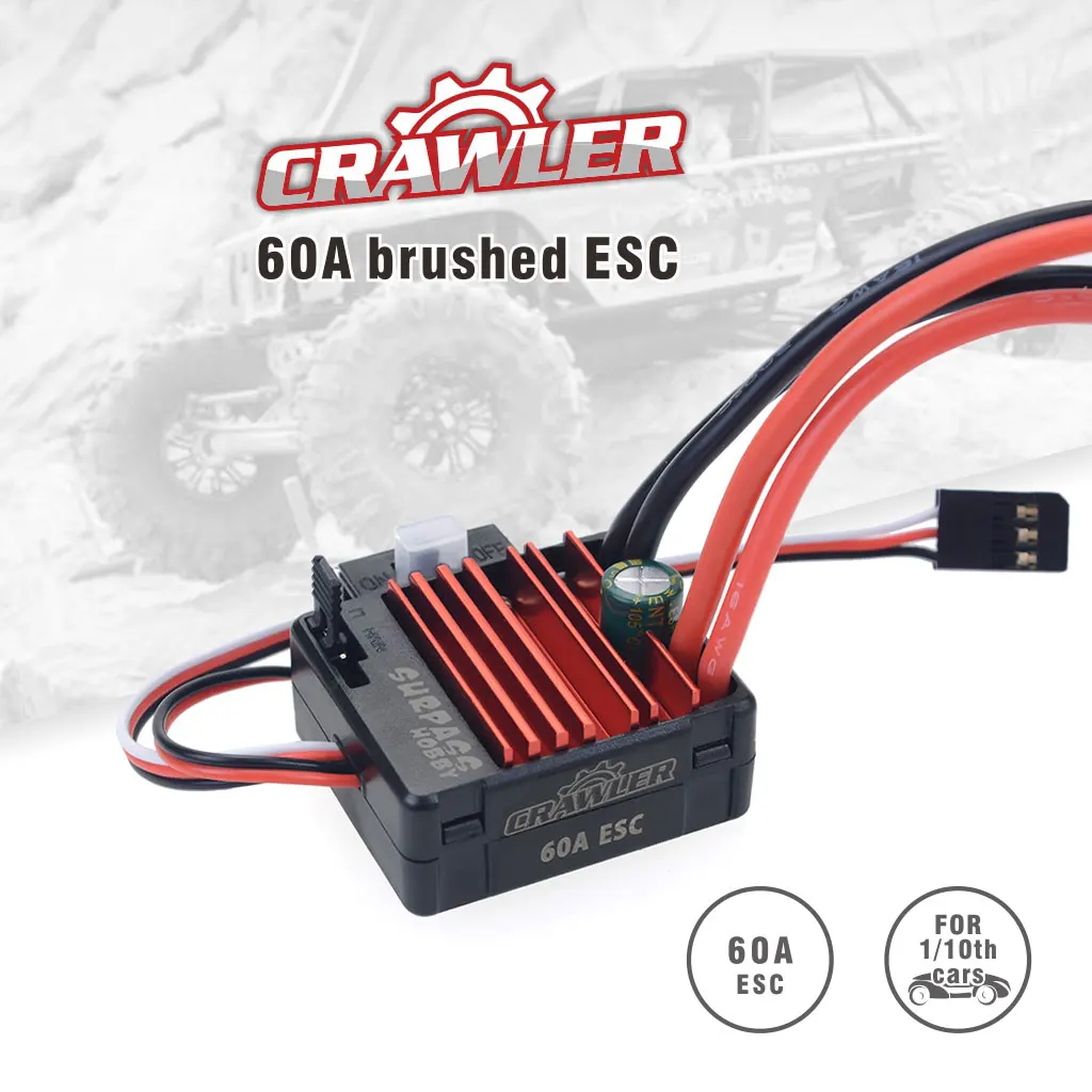 Surpass Hobby 5-Slot  540 11T 13T 16T 20T Motor 60A ESC for TRAXXAS TRX4 TRX6 WLtoys 124018 144001 1/10 1/12 RC Car Boat