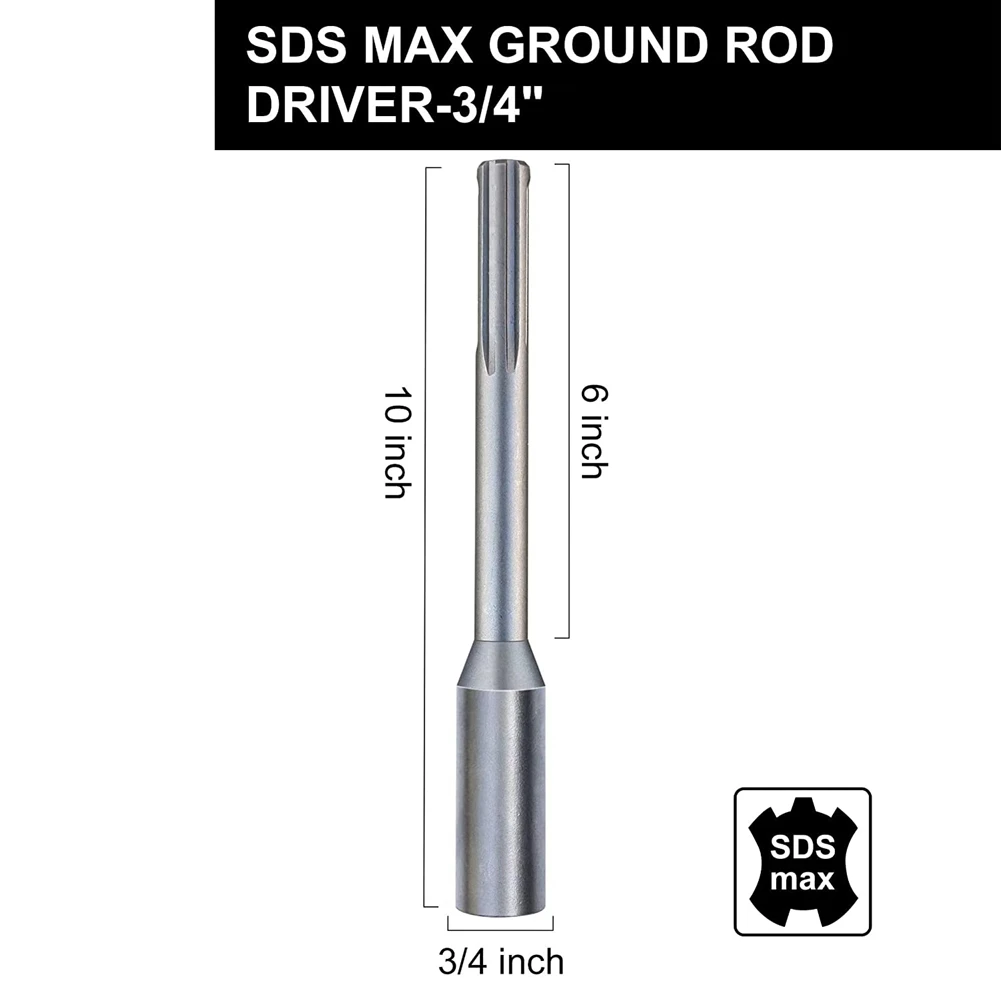 B59AGround Rod Driver for Driving Ground Rods Great for All SDS MAX Hammers and Hammer Drills(3/4 Inch Ground Rod Driver)