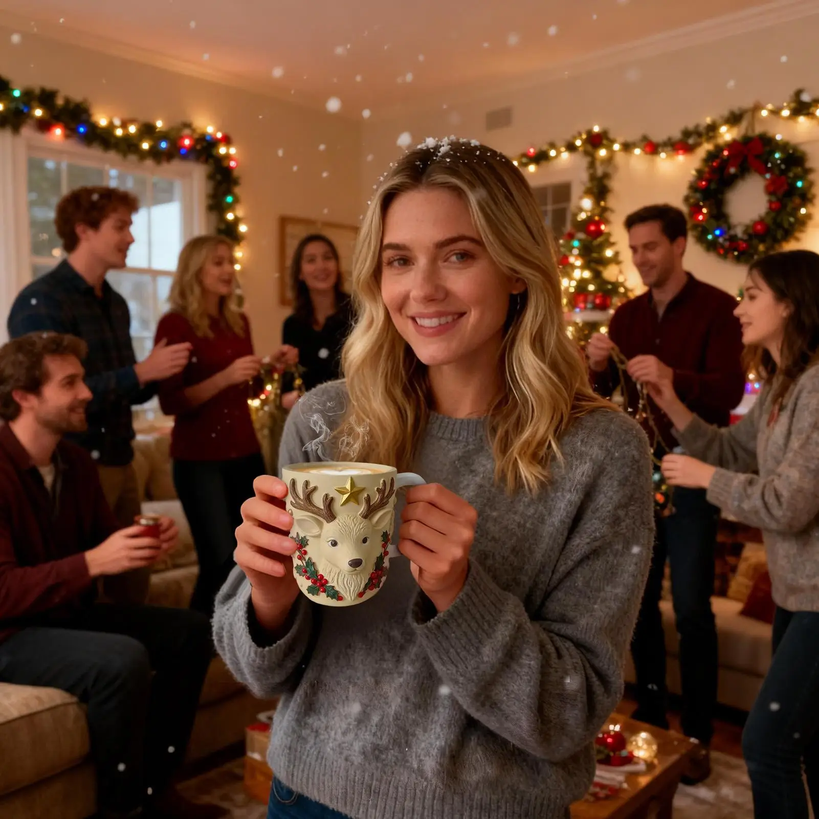 

Christmas Coffee Cups Holiday Resin Desk Decor Holiday Coffee Mugs Christmas Decorations For Drink Tea Milk Juice Water Party