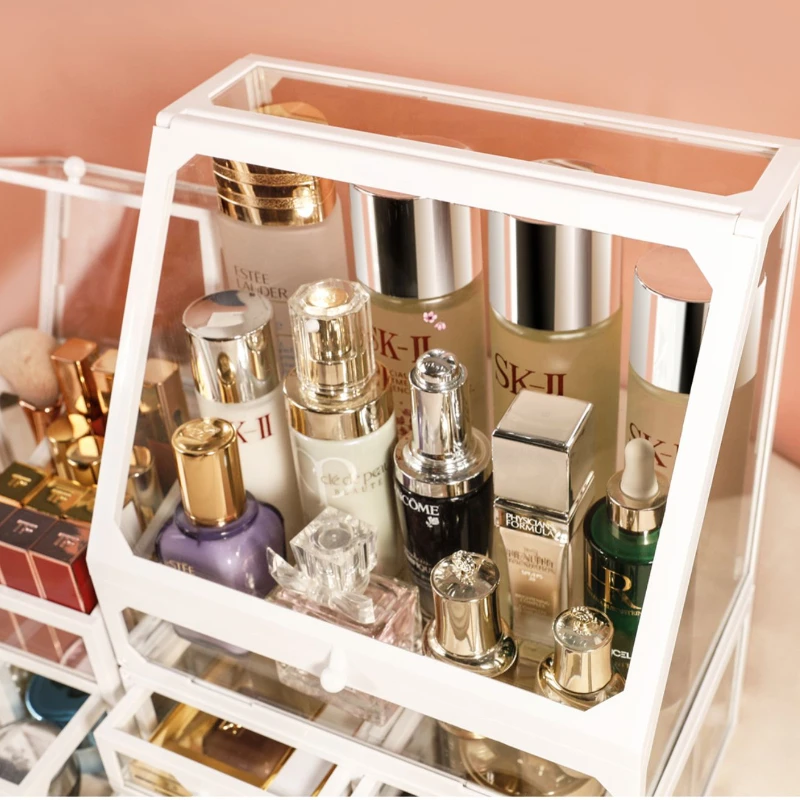 Imagem -05 - Divisor Multilayer Maquiagem Box Escova Armazenamento de Vidro Transparente Perfume Cosmetic Box Quarto Perfume Scatola Household Items